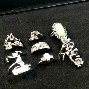 Lot Y - 62 - 8 for $10- size 7 Boho style rings